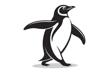 Fototapeta premium Stylized Penguin Silhouette – Minimalist Graphic Design Artwork for Modern Branding and Merchandise