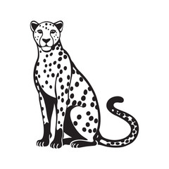 Sitting Cheetah Sharp Gaze Silhouette