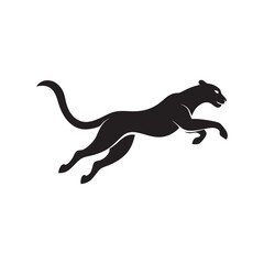 Leaping Cheetah Silhouette Vector Design
