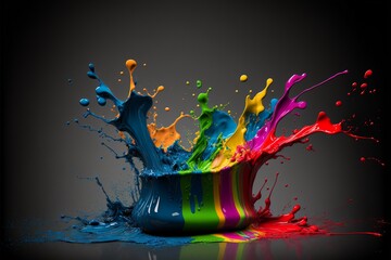 3D Color Paint Splash Texture background Photo