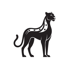 Standing Cheetah Silhouette Vector Art
