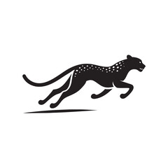 Stopping Cheetah Skid Silhouette Vector