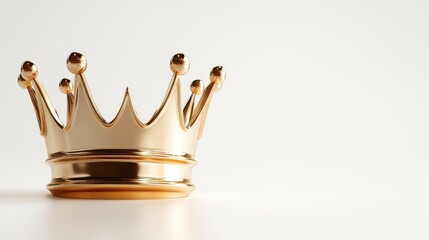 A visually striking image featuring an elegant golden crown set against a simple white background, symbolizing royalty, beauty, and timeless sophistication in design.