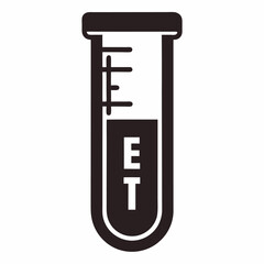 Test tube icon black vector on white background.