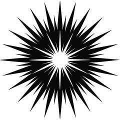 Abstract Black and White Starburst Design Element