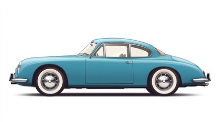 Obraz premium Classic vintage light teal coupe