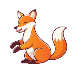 Adorable Fox Peacefully Sitting in Forest