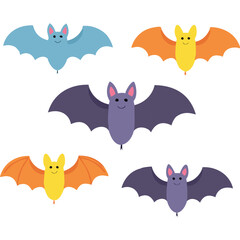 Cute Bat Flying Design