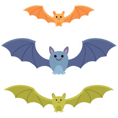 Flying Cute Bat Illustration