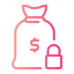 secure money gradient icon