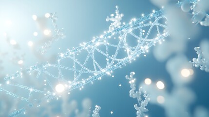 A  glowing,  abstract  representation  of  a  dna  molecule.