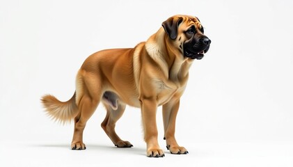 Fototapeta premium Majestic Mastiff, powerful stance, white background, dog, background