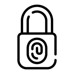fingerprint lock line icon