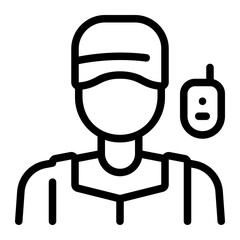 Security guard line icon