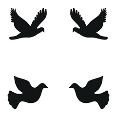 Elegant Bird Vector Collection – Minimalist and Colorful Flying Birds Illustration for Nature Projects .