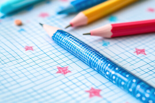 Pencil sketching a detailed landscape on white paper.