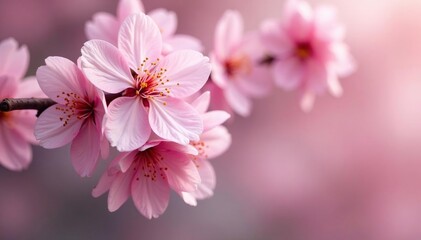 Delicate pink cherry blossoms, full bloom, soft petals , japanese pattern, japanese