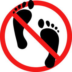 No footprint sign. No walking area icon.