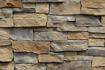 Exterior stone wall, diverse tones
