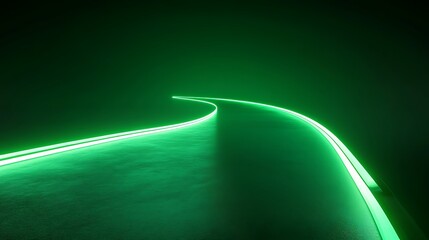 A glowing, winding path through a dark, vibrant space.