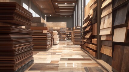 Showroom flooring tile wood samples display