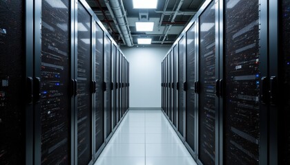 Inside the data center, a comprehensive view of server room infrastructure servers