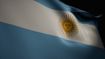 Realistic 3D Waving Argentina Flag render