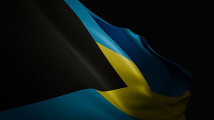 Realistic 3D Waving Bahamas Flag render
