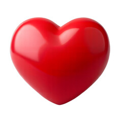 Glossy Red Heart Shape Isolated On White Background For Valentines Day Concept