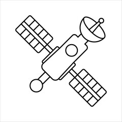 satellite outline icon vector design illustration. For your website, logo, app, UI design. Vector illustration, isolated on white background. eps 10.