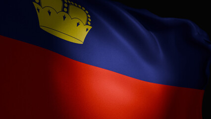 realistic 3D render of the Liechtenstein flag
