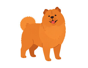 Fototapeta premium A cheerful, animated chow chow dog with a fluffy coat and a friendly expression.