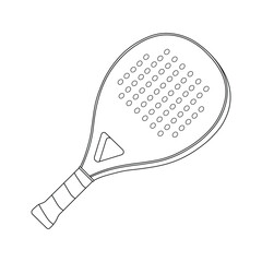Hand drawn kids drawing Vector illustration padel racket flat cartoon isolated