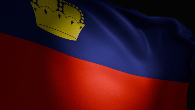 realistic 3D render of the Liechtenstein flag