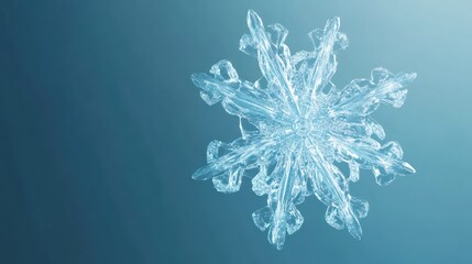 Intricate Frosty Blue Snowflake Texture with Icy Patterns