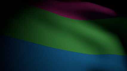 Obraz premium realistic 3D render of the polysexual pride flag