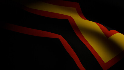 realistic 3D render of a waving rubber pride flag