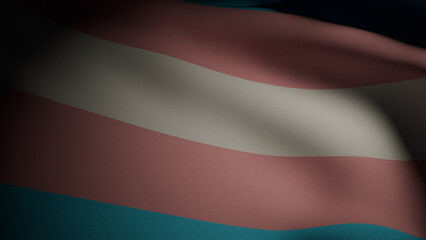 realistic 3D render of the transgender pride flag