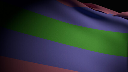 realistic 3D render of a waving Trigender Pride flag