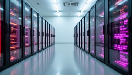 Inside the server room, a comprehensive view of modern data center infrastructure