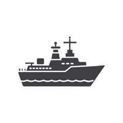 navy military warship or battle ship icon