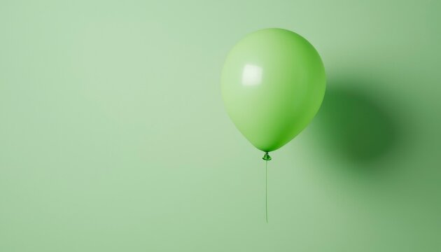 Light green balloon against solid backdrop