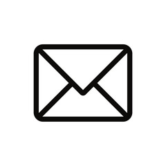 Mail icon, envelope, message symbol icon vector, isolated on transparent background.