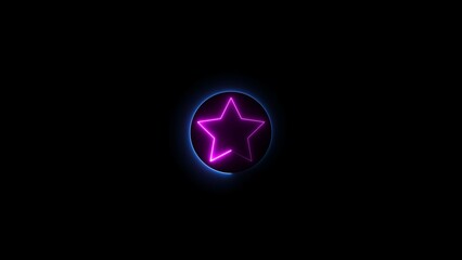 abstract glowing star shape outline illustration on dark background.