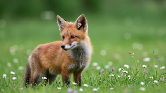 Wild Fox Standing in a Natural Habitat