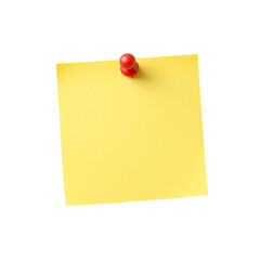 Yellow Sticky Note Pad with Red Push Pin, Blank Memo Paper, Reminder Note