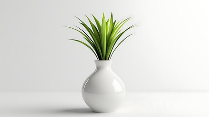 Serene Minimalist Plant in White Vase