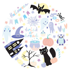 Halloween round concept. Halloween design.