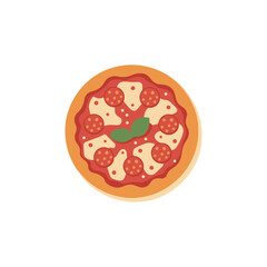 High-Quality Pizza Illustration White Background.