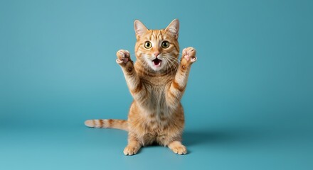 Surprised Ginger Cat in Studio Portrait: A Hilarious AI Image